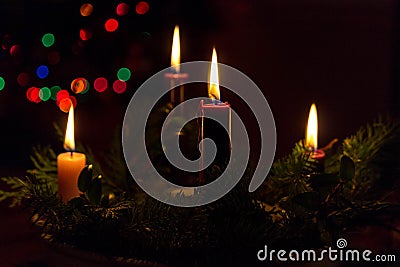 Advent Candles Stock Photo