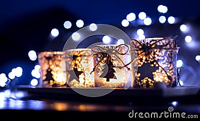 Advent, four candles decorated Stock Photo