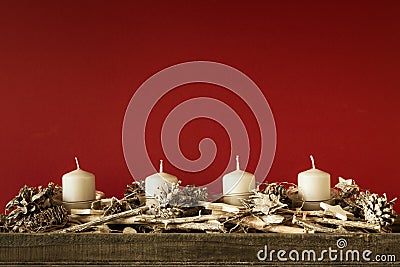 Advent time four candles not burning Stock Photo