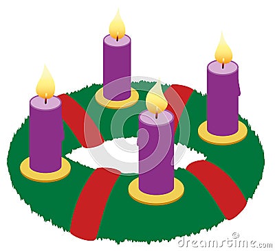 Advent Wreath Illustration Icon Symbol Vector Illustration