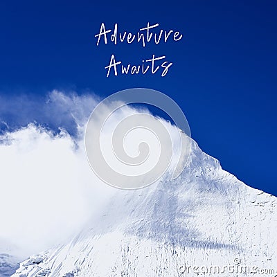 Adventure awaits on mountains view Stock Photo