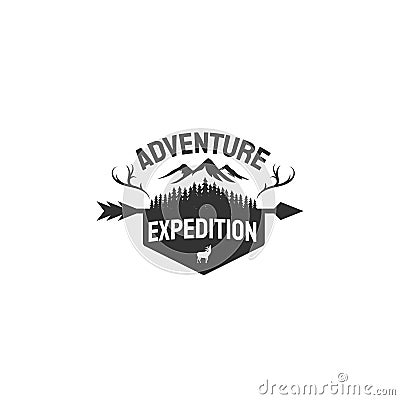 Adventure expedition logo designs , arrow and wildness Vector Illustration