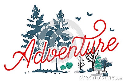 Adventure in the forest t shirt design Stock Photo