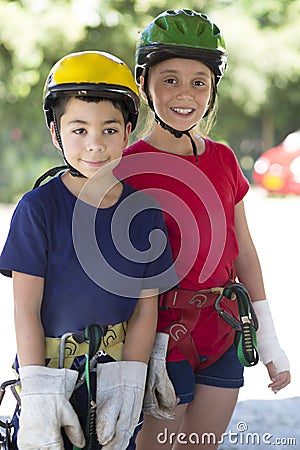 Adventure Girl and Boy Stock Photo