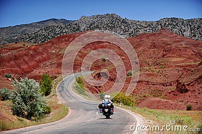 Adventure motorcycle travel Stock Photo