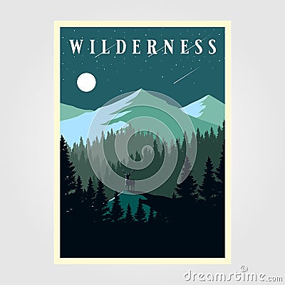 Adventure mountain camp poster wilderness vector illustration design Vector Illustration