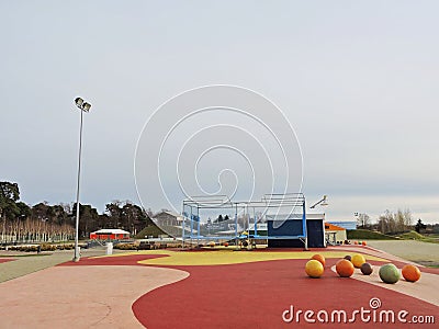 Adventure park in Ventspils, Latvia Editorial Stock Photo