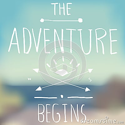 Adventure Quote on Blurred Background Stock Photo