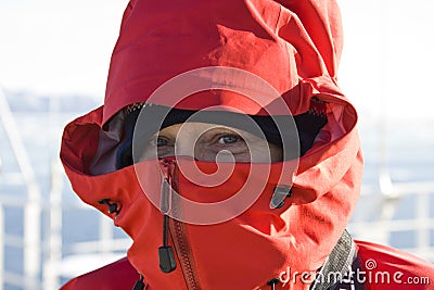 Adventure tourist - Antarctica Stock Photo