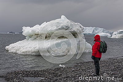 Adventure Tourist - Paulet Island - Antarctica Editorial Stock Photo