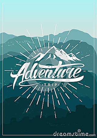 Adventure vintage poster Vector Illustration