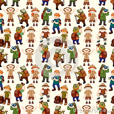 Adventurer people seamless pattern Vector Illustration