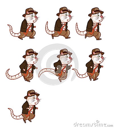 Adventurer Rat Animation Sprite Stock Photo