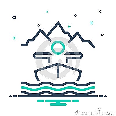 Mix icon for Adventures, boating and sea Vector Illustration