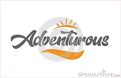 adventurous black hand writing word text typography design logo Vector Illustration