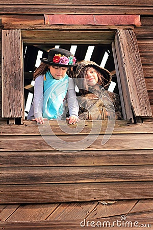 Adventurous Country Girls Stock Photo