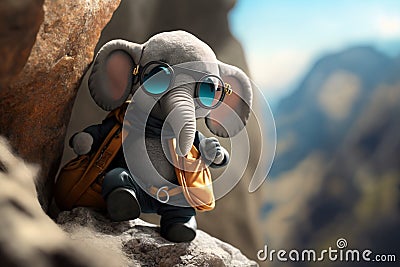 Elephant Explorer: Climbing the Mountains in Style Stock Photo