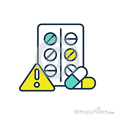 Adverse effects RGB color icon Vector Illustration