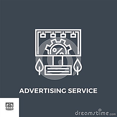 Adverting Service vector icon Vector Illustration