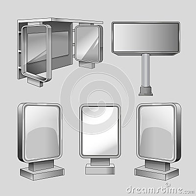 Advertise billboards vector templates set Vector Illustration