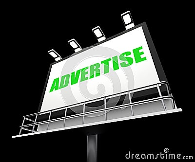 Advertise Sign Represents Promotion and Stock Photo