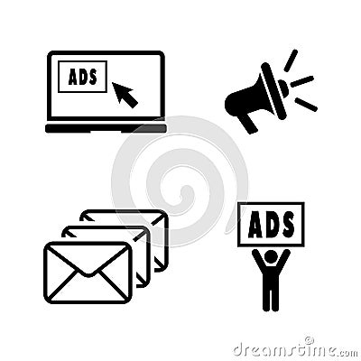 Advertise. Simple Related Vector Icons Vector Illustration