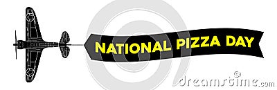 Advertisement banner national pizza day Vector Illustration