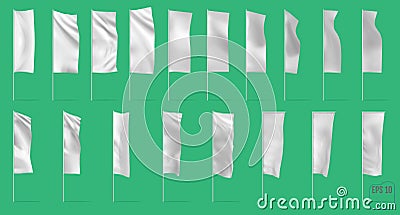 Advertisement blank flags and banners. Vector Illustration
