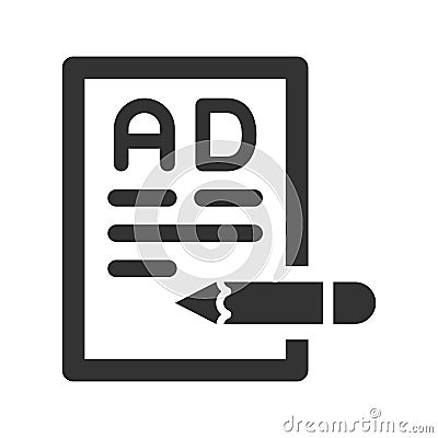 Advertisement content compose icon Vector Illustration