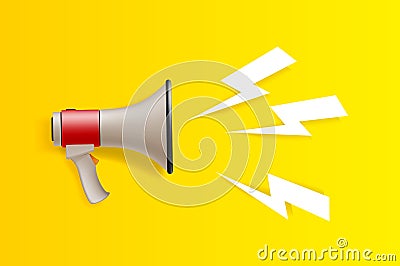 Advertisement Promo Marketing template with Loudspeaker Megaphone. Concept vector illustration. Vector Illustration