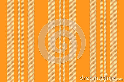 Advertisement stripe lines seamless, couch texture vertical fabric. Uniform background textile vector pattern in orange and Vector Illustration