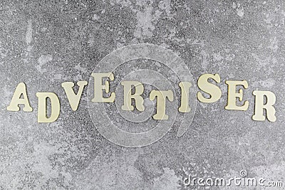 Advertiser concept with decorative alphabet letters in wavy line Stock Photo