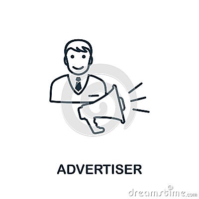 Advertiser icon. Simple line element from affiliate marketing collection. Thin Advertiser icon for templates, infographics and Stock Photo