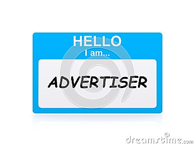 Advertiser tag Stock Photo