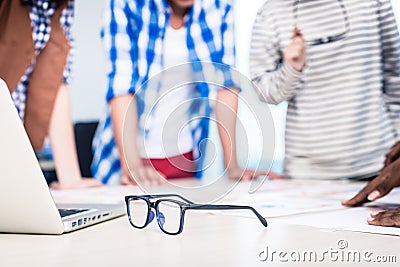 Advertising agency team in creative meeting Stock Photo