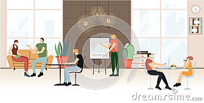 Advertising Banner Office Life, Cartoon Flat. Vector Illustration