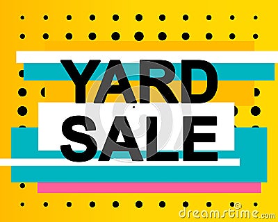 Advertising Banner or Poster with YARD SALE Text Vector Illustration