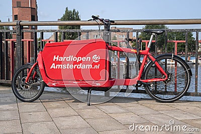 Advertising Bicycle Amsterdam Hardlopen Club At Amsterdam The Netherlands 11-9-2020 Editorial Stock Photo