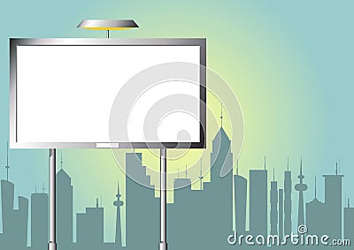 Advertising billboard at city Vector Illustration