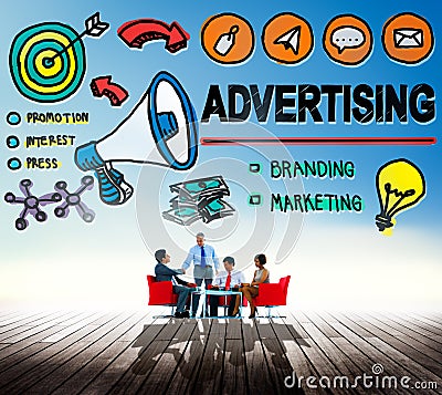 Advertising Commercial Online Marketing Shopping Concept Stock Photo