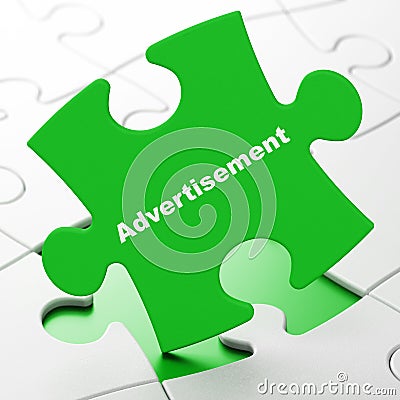 Advertising concept: Advertisement on puzzle background Stock Photo