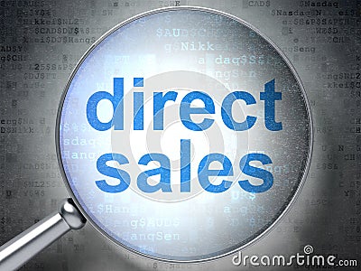 Advertising concept: Direct Sales with optical glass Stock Photo