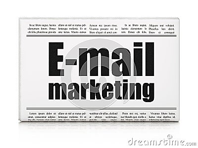 Advertising concept: newspaper headline E-mail Marketing Stock Photo