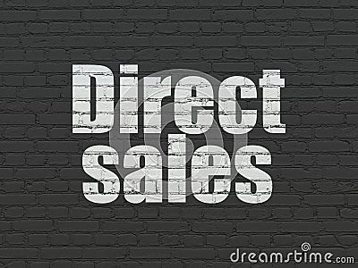 Advertising concept: Direct Sales on wall background Stock Photo