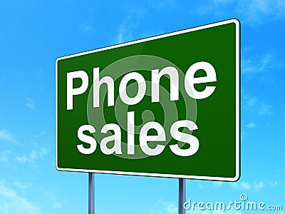 Advertising concept: Phone Sales on road sign background Stock Photo