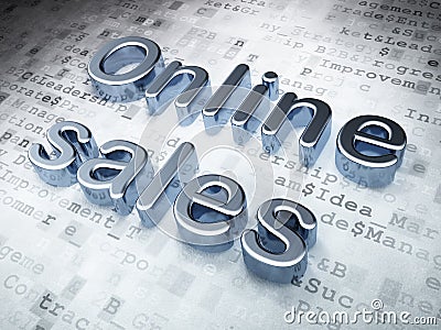 Advertising concept: Silver Online Sales on digital background Stock Photo