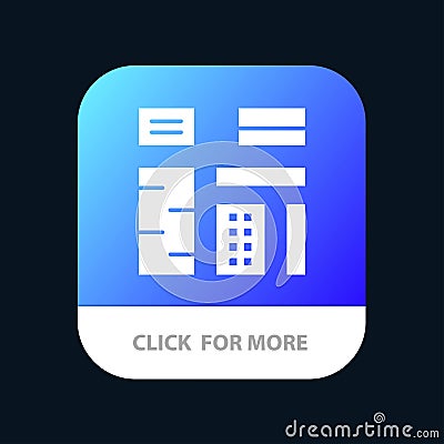 Advertising, Content, Feature, Native, Premium Mobile App Button. Android and IOS Glyph Version Vector Illustration