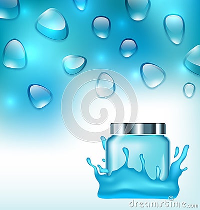 Advertising Cosmetic Ads, Hydrating Facial Cream Vector Illustration