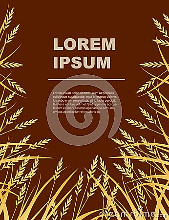 Advertising flyer design with yellow african savanna grass flat vector illustration on brown background Cartoon Illustration