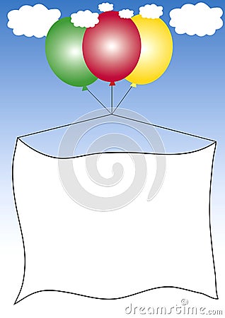 Advertising frame on balloons Stock Photo